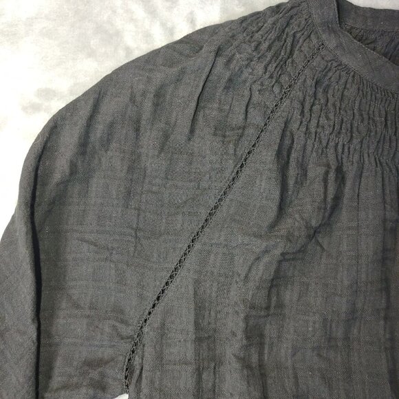 J. Crew Womens Long Sleeve Button-Up Top With Lace Trim Size S Black Guazy - Picture 9 of 14